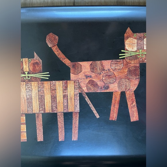 COUROC CATS 🐈🐈 Vintage Handcrafted 1960’s Serving Tray - Picture 7 of 16